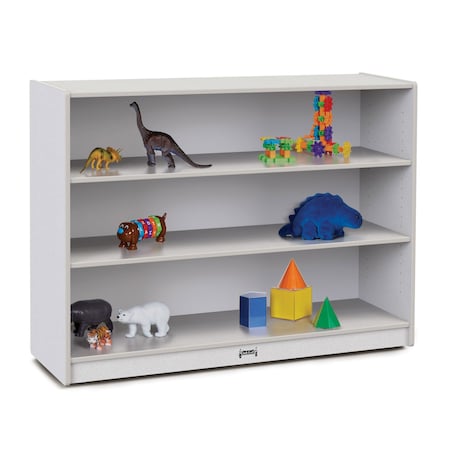 Jonti-Craft Rainbow Accents Super-Sized Adjustable Mobile Straight-Shelf, Gray 26932JCWW000